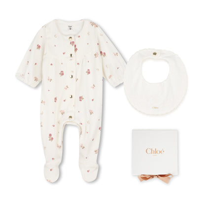 Footie And Bib In Gift Box C21403 - Off White