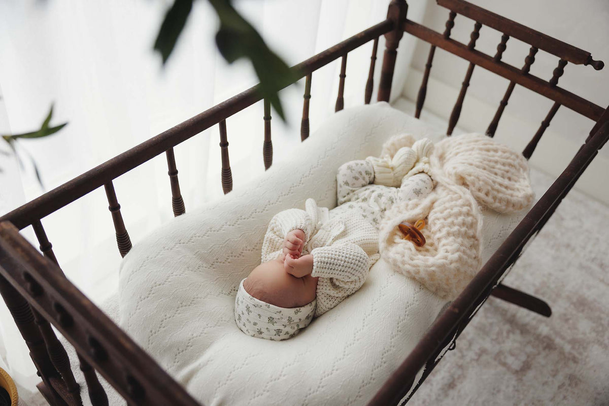 Garden Cluster Print Layette Set - Cream/Blue