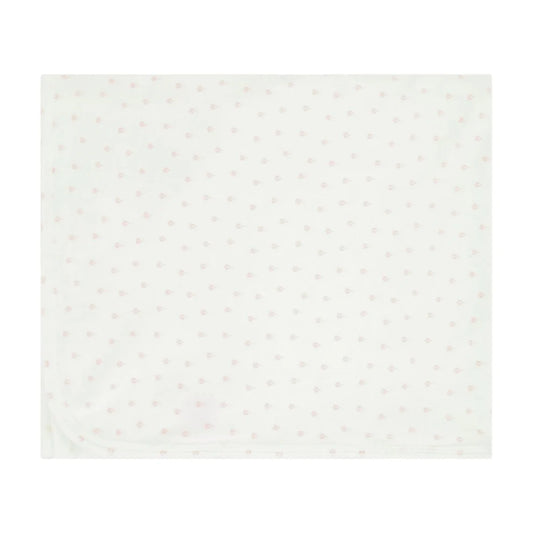 Velour Printed Blanket - White-Pink