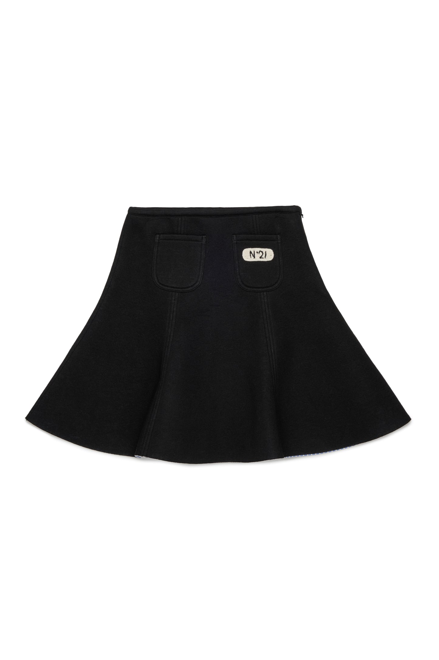 Skirt With Small Crochet Logo Patch - Black
