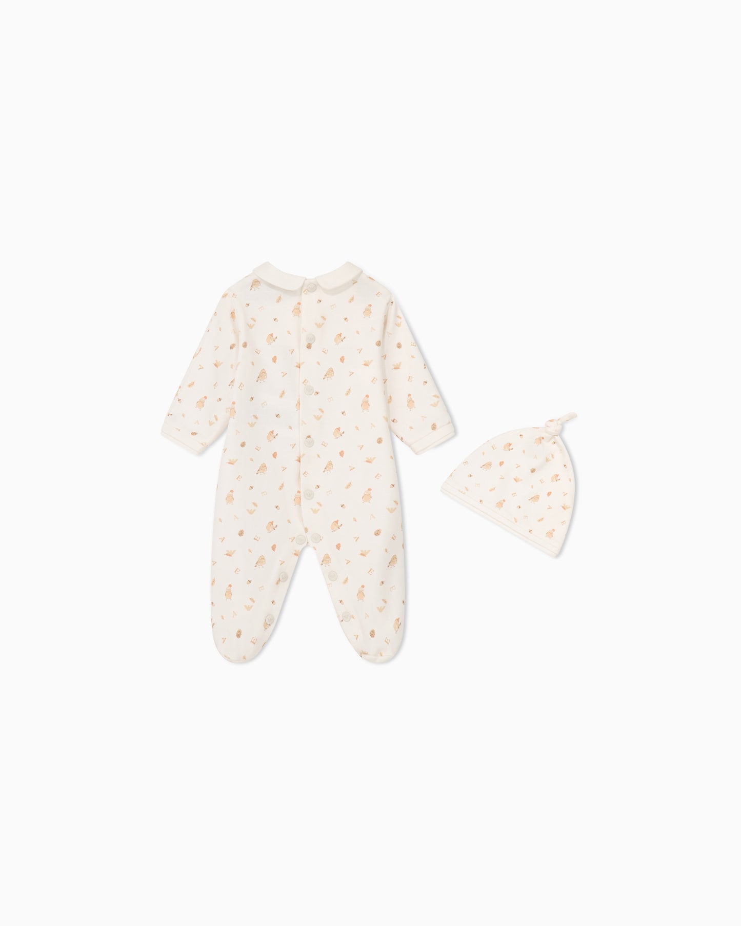 Newborn Bird Footie And Hat EY000219- White