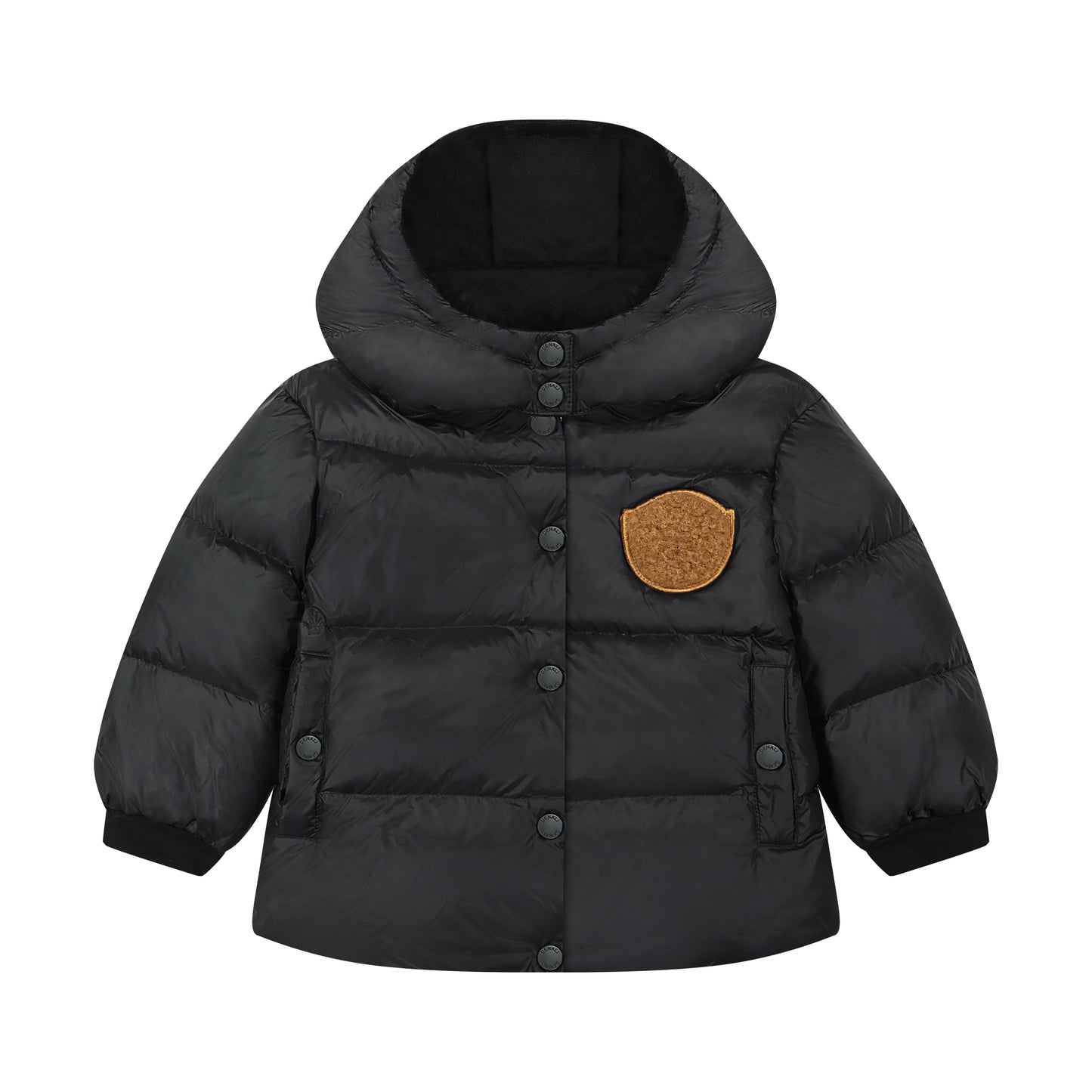 Jacket with Furry Patch - Black/Tan