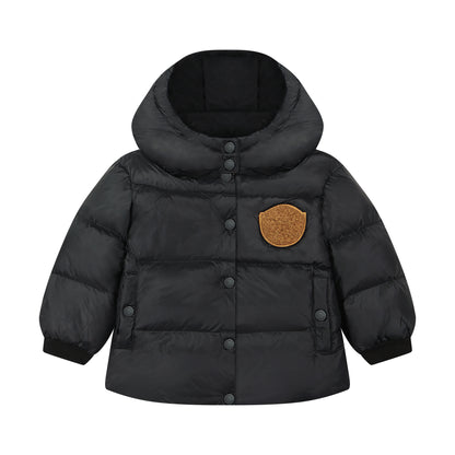 Jacket with Furry Patch - Black/Tan