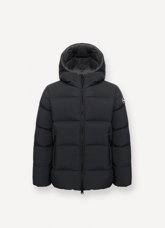 Quilted Jacket W/ Hood - Black