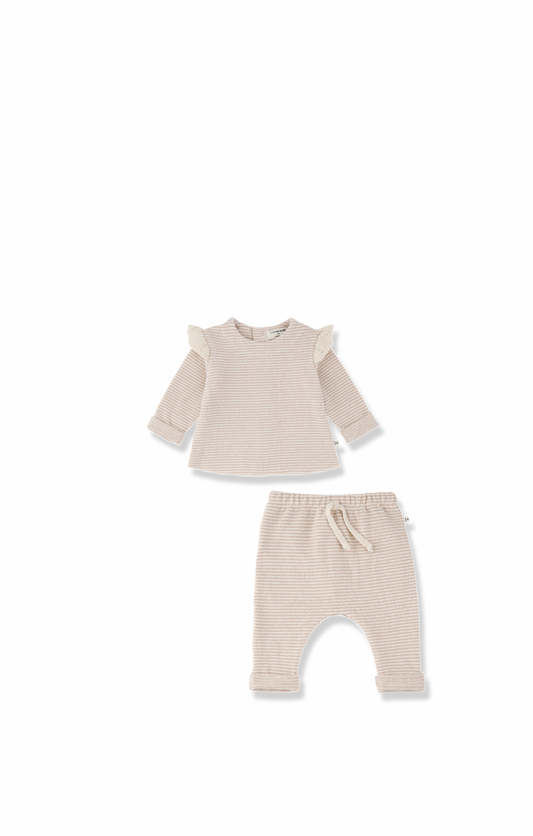 Annecy Blouse And Pants Set - Nude