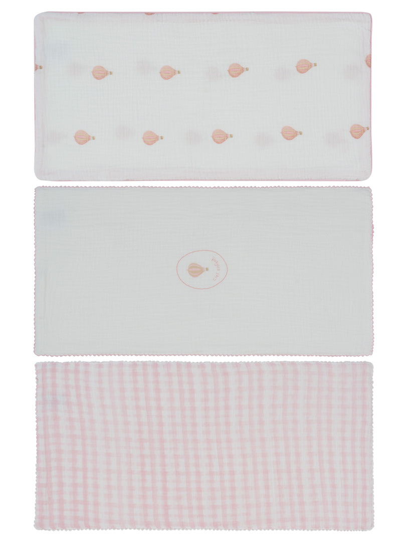 Burp Cloth Set Of 3 - Pink