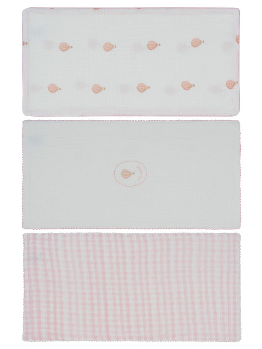 Burp Cloth Set Of 3 - Pink