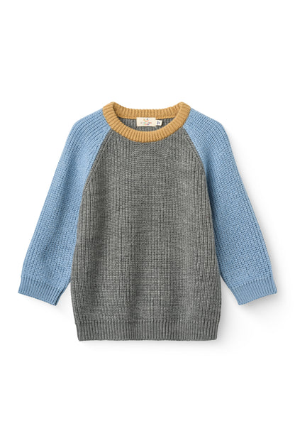 Merina Rib Knitted Blouse - Grey Melange