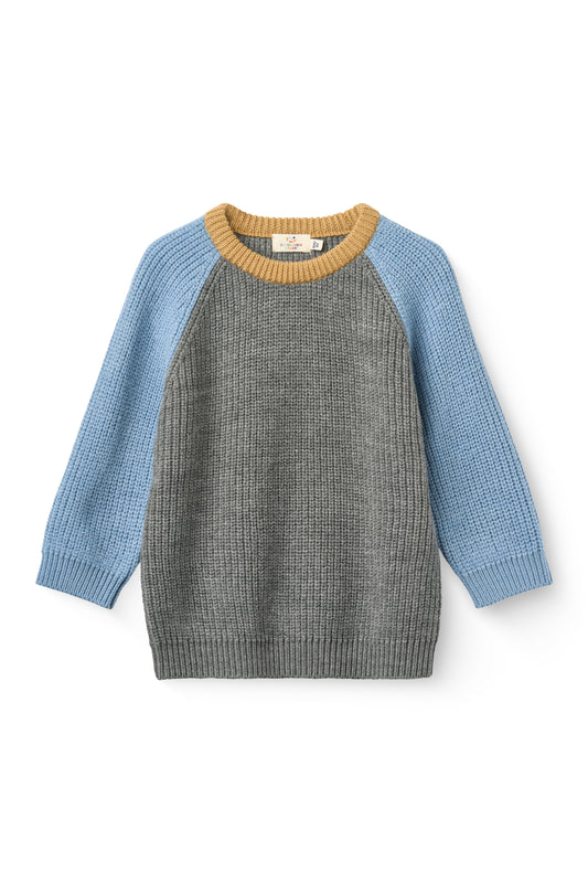 Merina Rib Knitted Blouse - Grey Melange