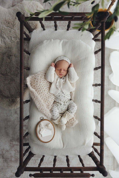 Garden Cluster Print Layette Set - Cream/Blue