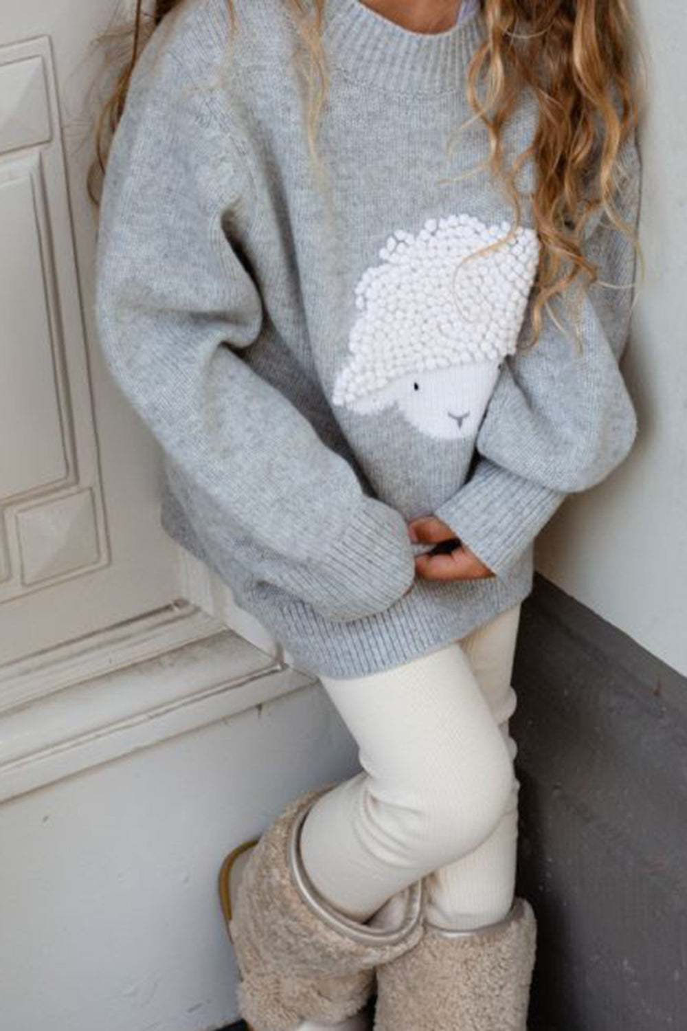 Denn Merino Wool Sweater Lammy - Grey Melange