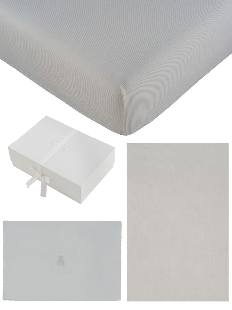 Petit Ours 4PC Mini Crib Set - Stone
