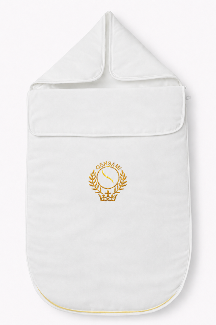 Sleep Sack Wreath - Off-White/Gold Wreath Embroidery