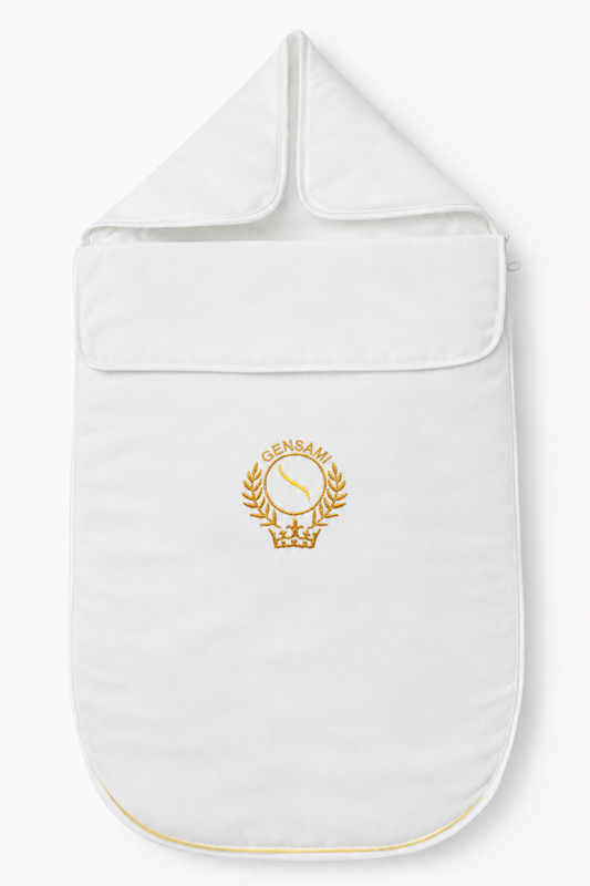 Sleep Sack Wreath - Off-White/Gold Wreath Embroidery