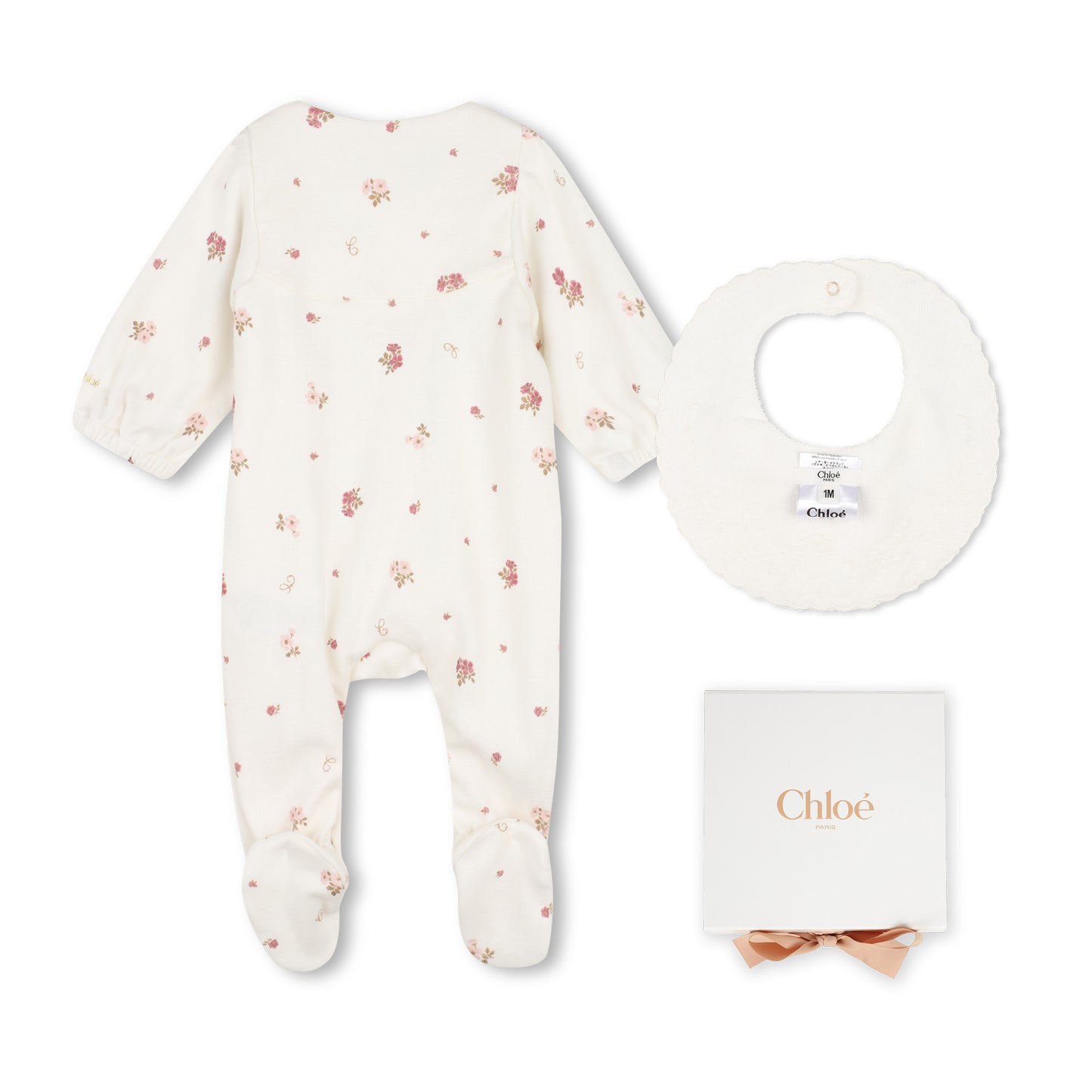 Footie And Bib In Gift Box C21403 - Off White
