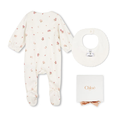 Footie And Bib In Gift Box C21403 - Off White