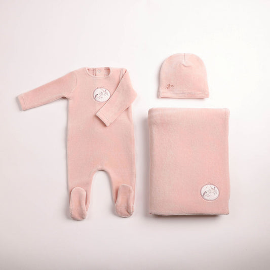 Birdie Branch Velour 3pc Set - Dusty Pink