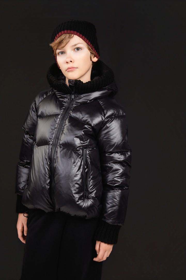 Knit Hood Puffer — Black