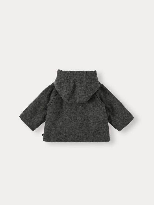 Wool Hooded Coat - Charcoal