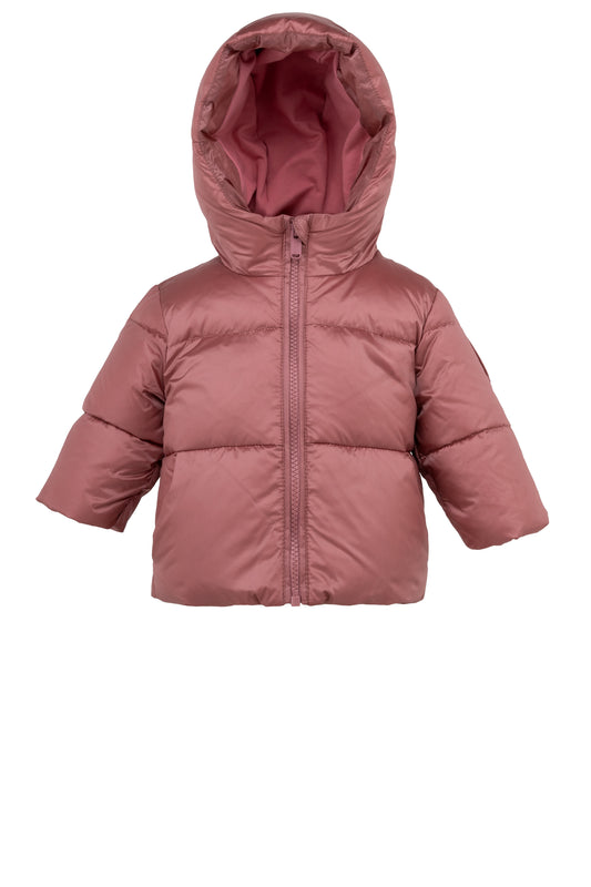 Hooded Baby Down Jacket - Petal Rose