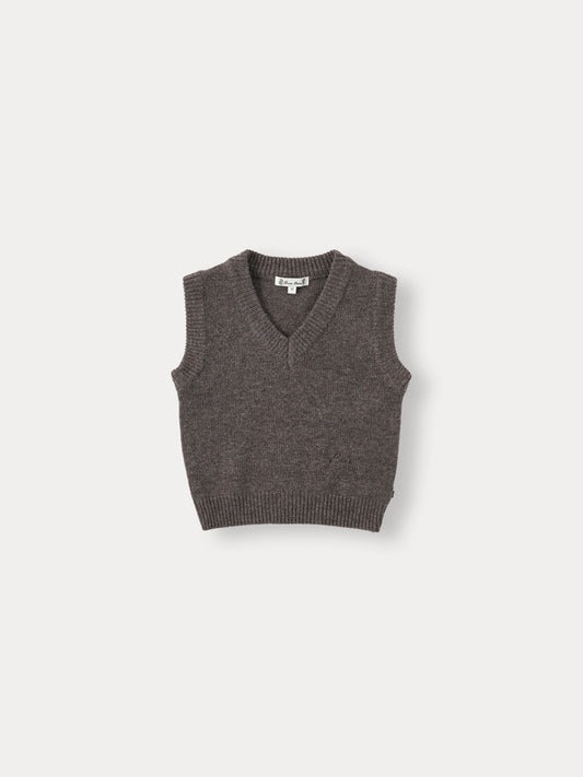 Cuddly Knit Vest - Melange Brown