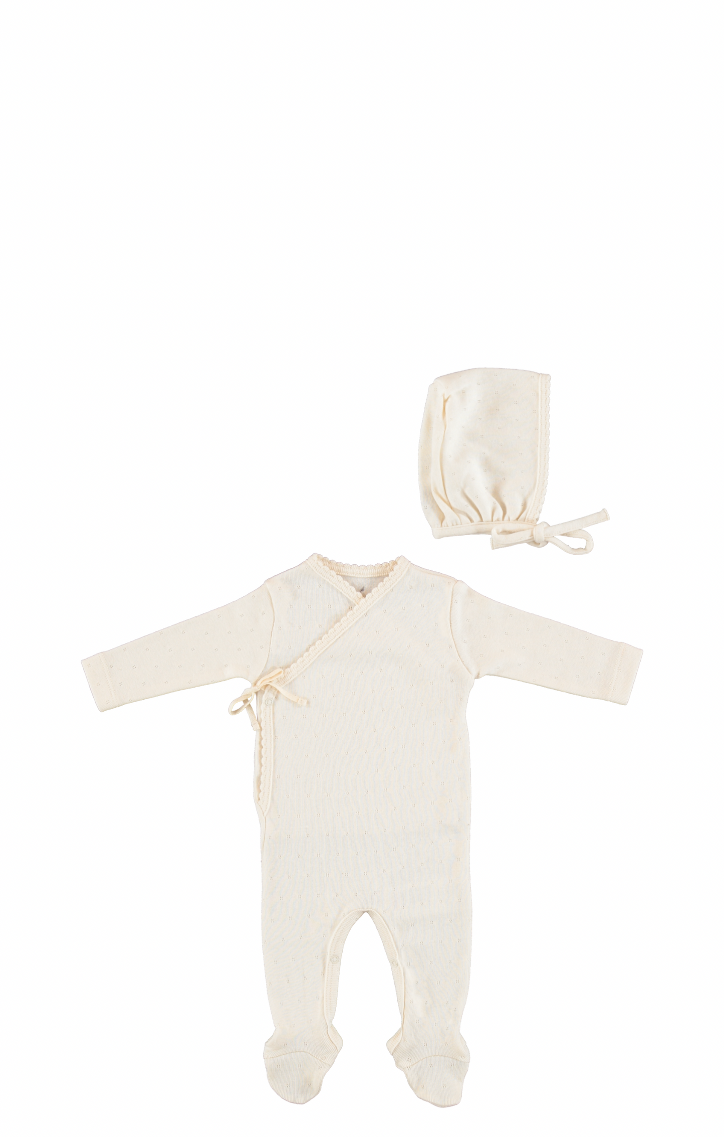 Bebe Wrap Overall With Bonnet - Natural