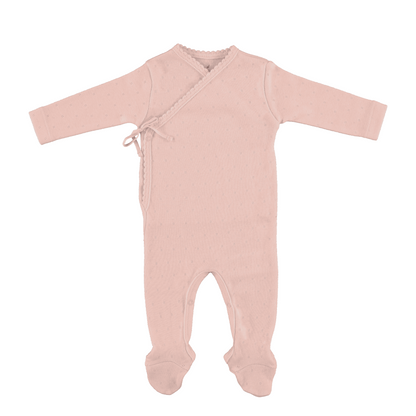 Bebe Wrap Overall With Bonnet - Blush