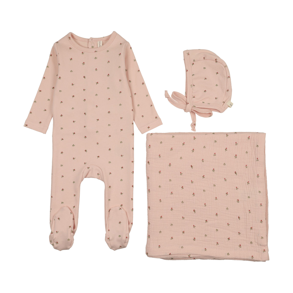 Bitsy Floral Layette Set - Cream/Pink