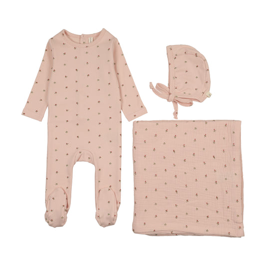 Bitsy Floral Layette Set - Cream/Pink
