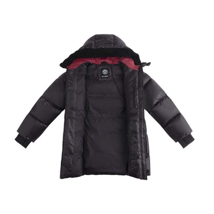 Long Jacket Knit Hood — Black