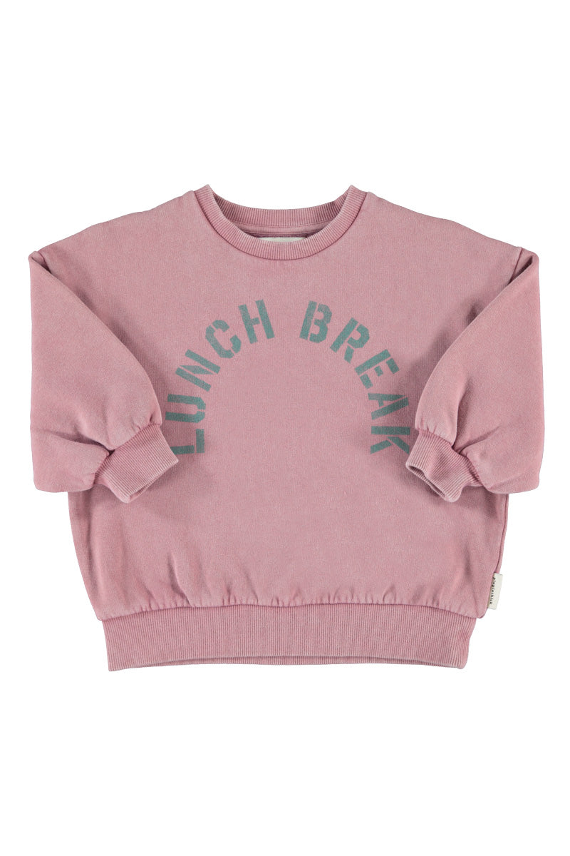 Oversized Sweatshirt (FLP2607) - Pink W/ Lunch Break Print