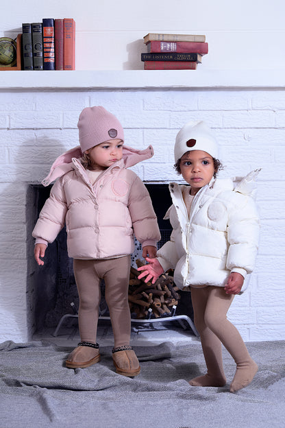 Baby Jacket with Furry Patch - Stone
