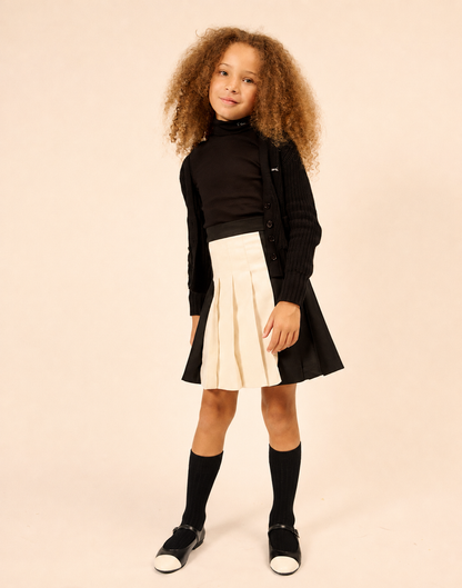 Two-tone Pleated Skirt - Black