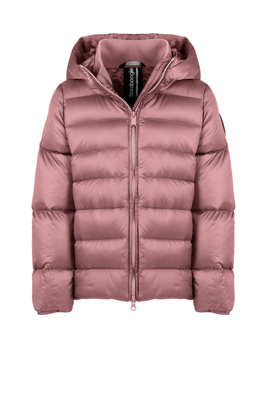 Hooded Girls Down Jacket - Petal Rose
