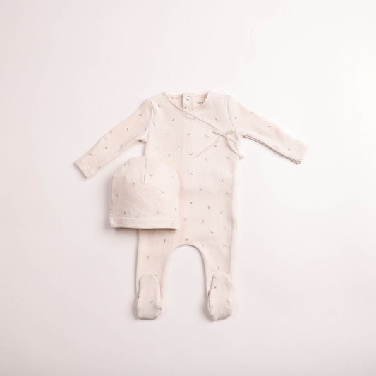 Flutter & Fly Footie And Bonnet - Ivory Boys