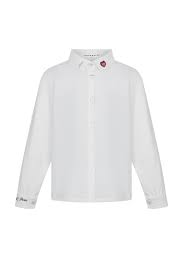 Girls Elegant Embroidered Shirt - White