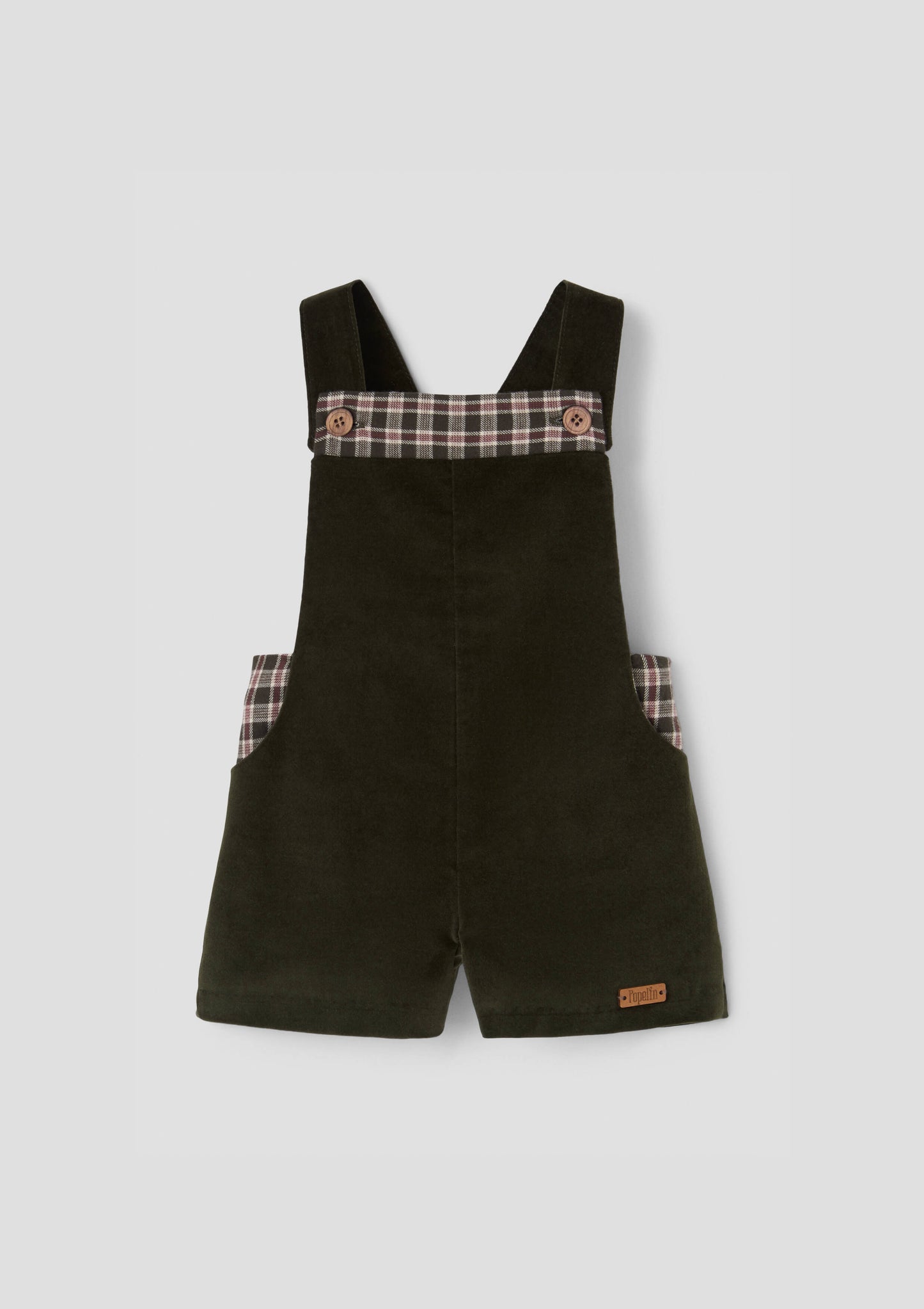 Velvet Contrasting Dungaress 9.2 - Moss Green