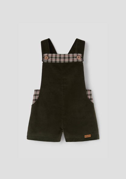 Velvet Contrasting Dungaress 9.2 - Moss Green