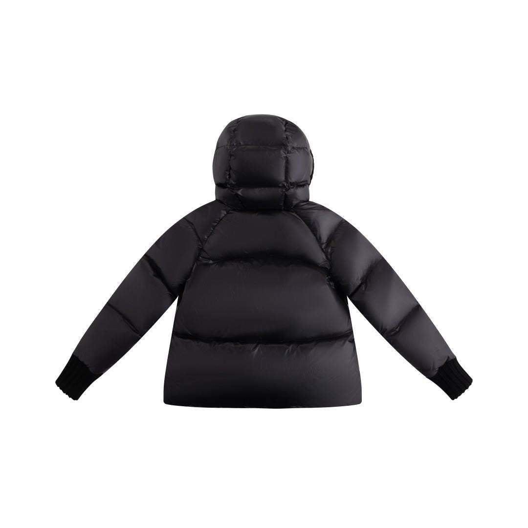 Knit Hood Puffer — Black