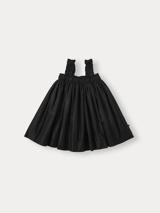 Taffeta Frill Dress - Black