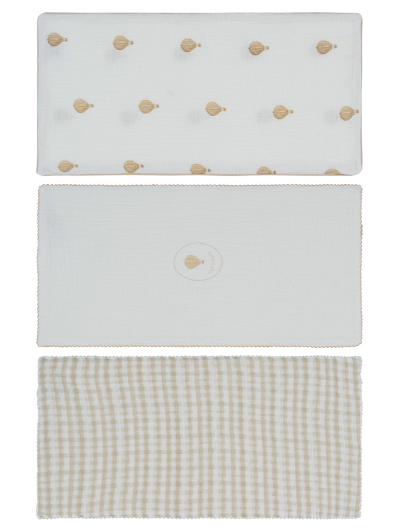 Burp Cloth Set Of 3 - Stone