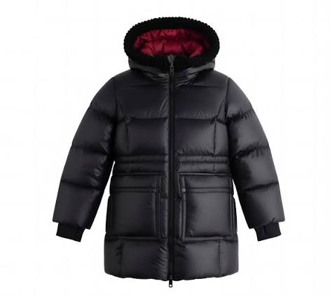 Long Jacket Knit Hood — Black