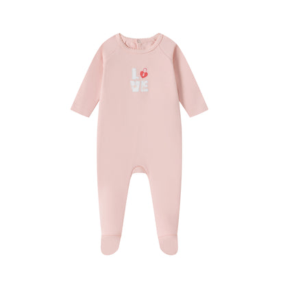 Love Patchwork Footie/Hat - Pink