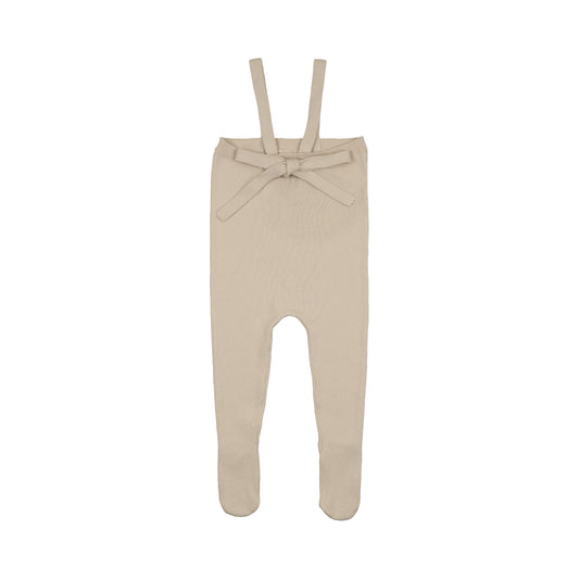 Knit Tied Suspender Overalls - Stone