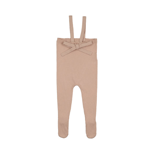 Knit Tied Suspender Overalls - Rose