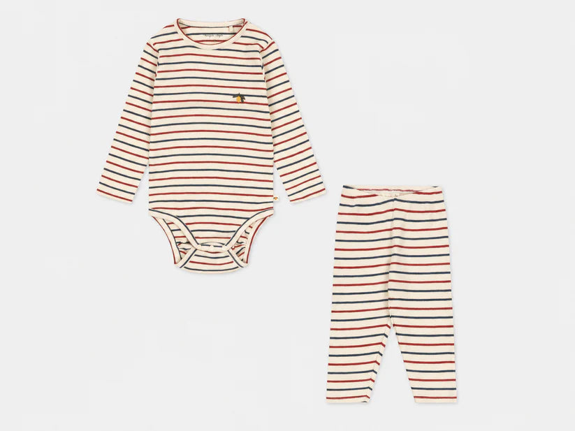 Voco Modal Body And Pants - Tricolor Blue