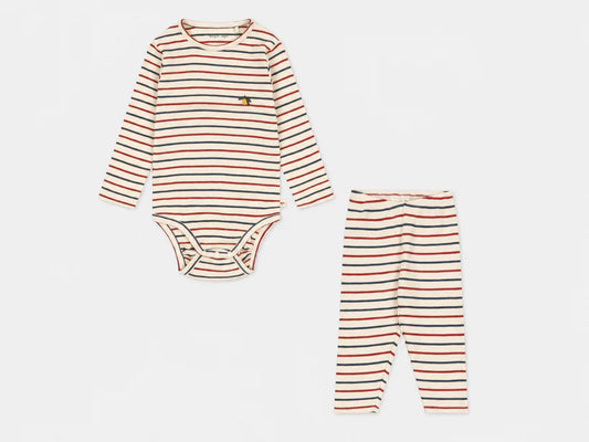 Voco Modal Body And Pants - Tricolor Blue