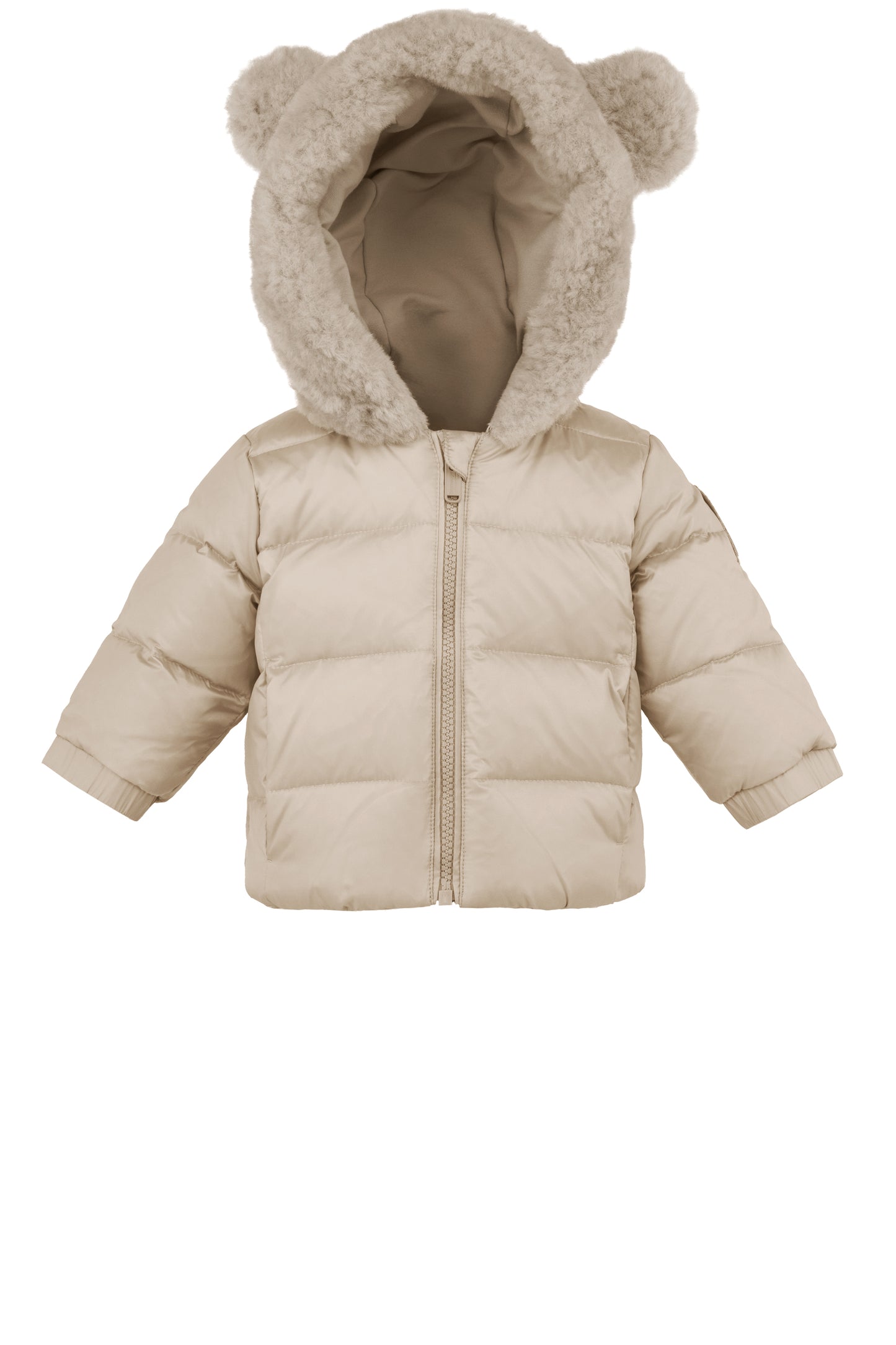 Hooded Baby Down Jacket With Ears - Crystal Gray