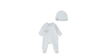 Havre Jumpsuit With Feet And Hat - Ciel