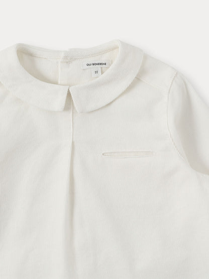 Corduroy Warm Slit Shirt - Ivory